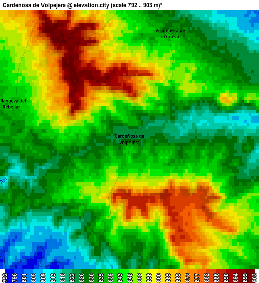 Cardeñosa de Volpejera elevation map