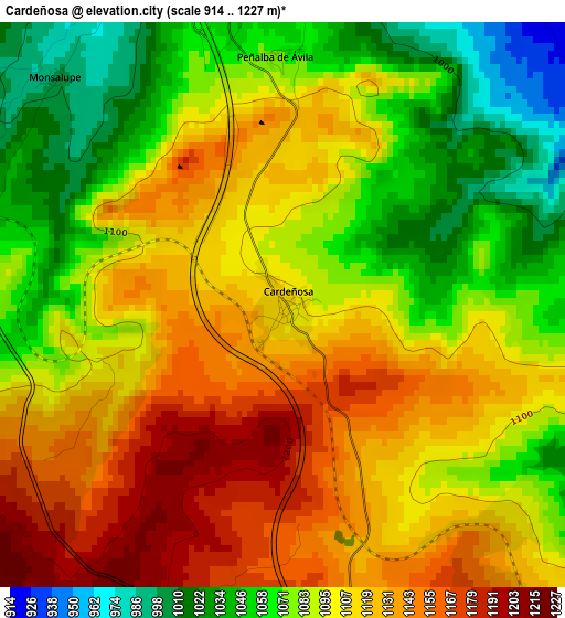 Cardeñosa elevation map