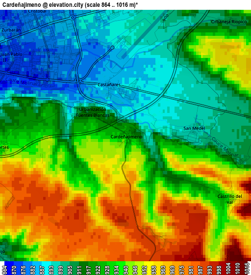 Cardeñajimeno elevation map