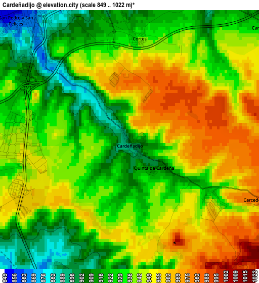 Cardeñadijo elevation map