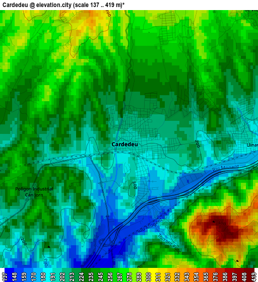 Cardedeu elevation map