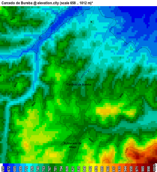 Carcedo de Bureba elevation map