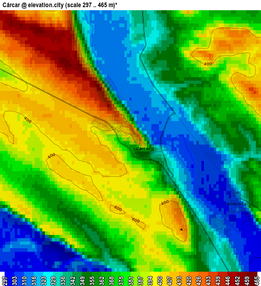 Cárcar elevation map