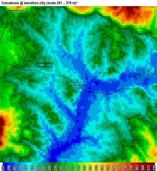 Carcaboso elevation map