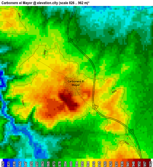 Carbonero el Mayor elevation map