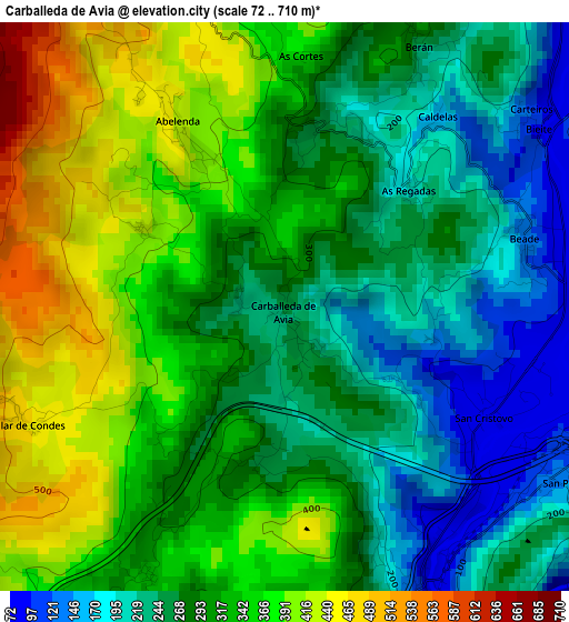 Carballeda de Avia elevation map