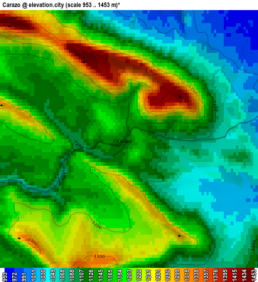 Carazo elevation map