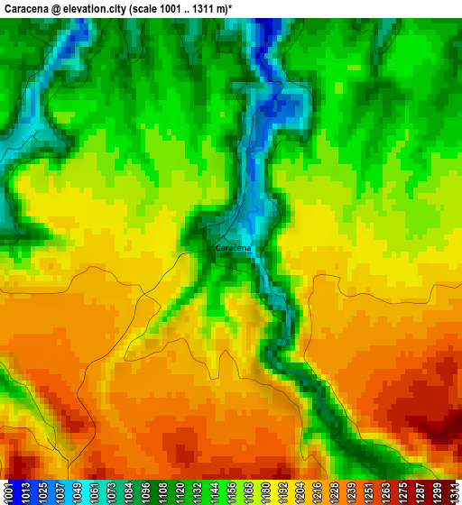 Caracena elevation map