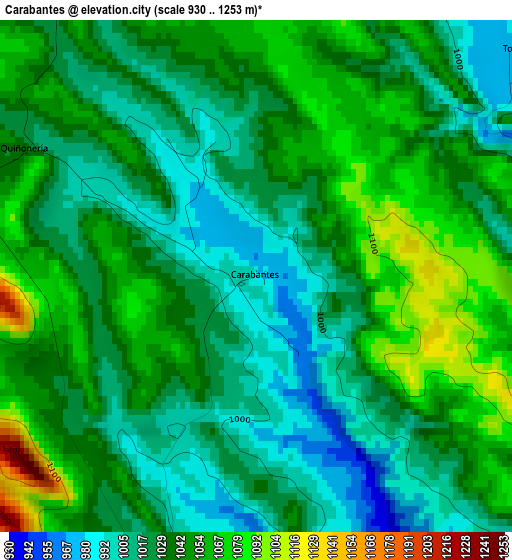 Carabantes elevation map