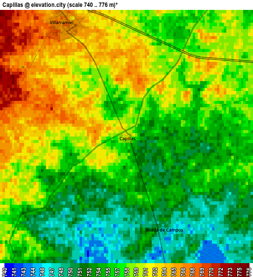 Capillas elevation map