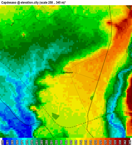 Capdesaso elevation map