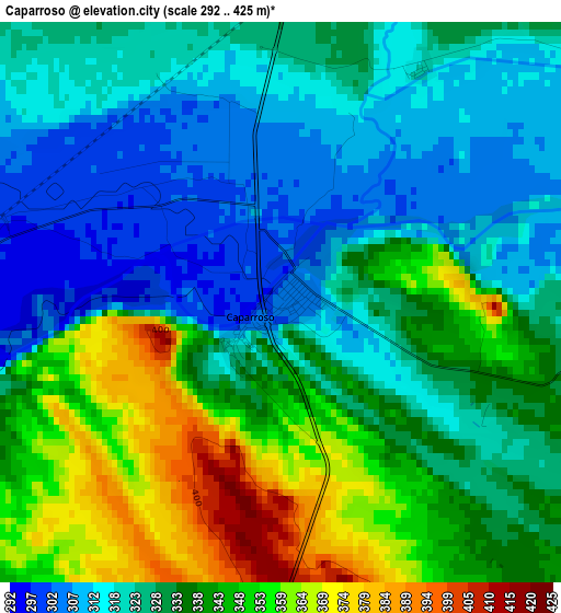 Caparroso elevation map