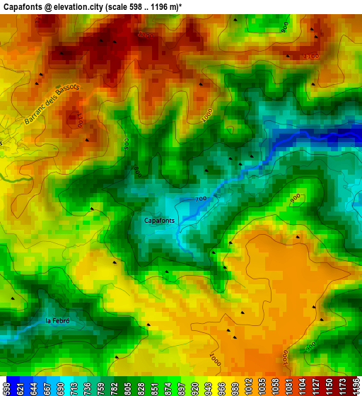 Capafonts elevation map