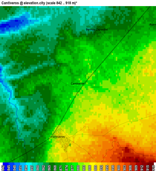 Cantiveros elevation map