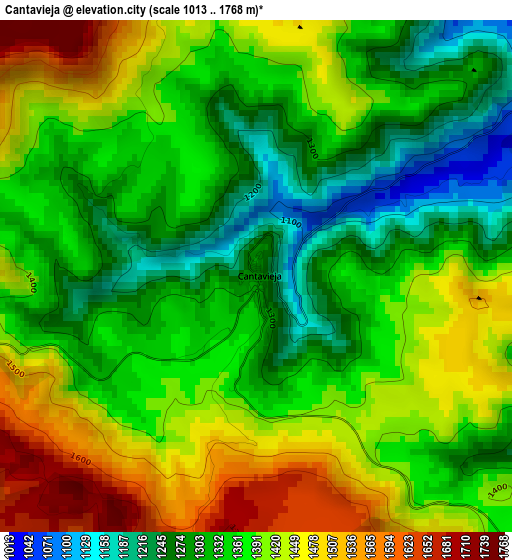 Cantavieja elevation map