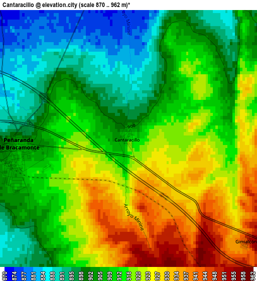 Cantaracillo elevation map