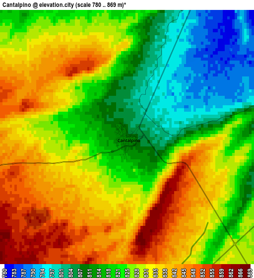 Cantalpino elevation map