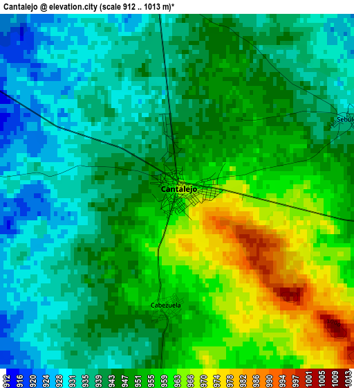 Cantalejo elevation map