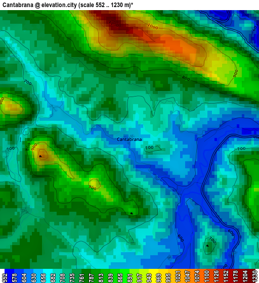 Cantabrana elevation map