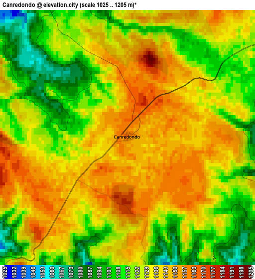 Canredondo elevation map