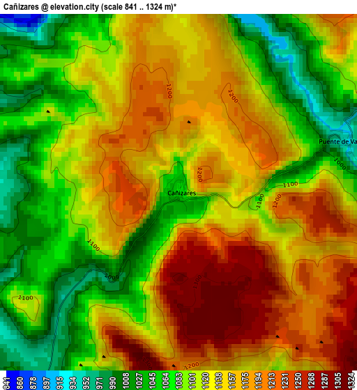 Cañizares elevation map