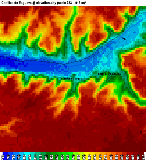 Canillas de Esgueva elevation map