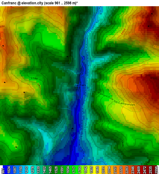 Canfranc elevation map