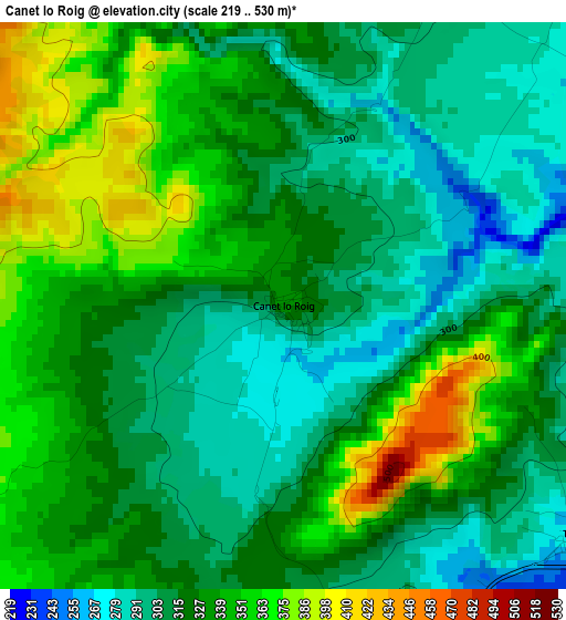 Canet lo Roig elevation map