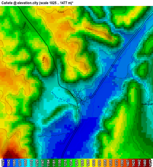 Cañete elevation map