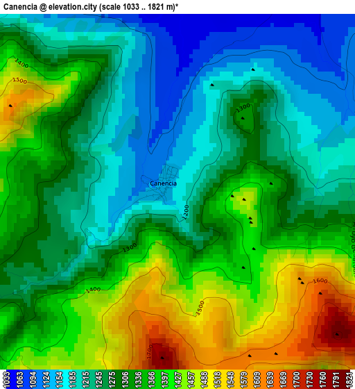 Canencia elevation map