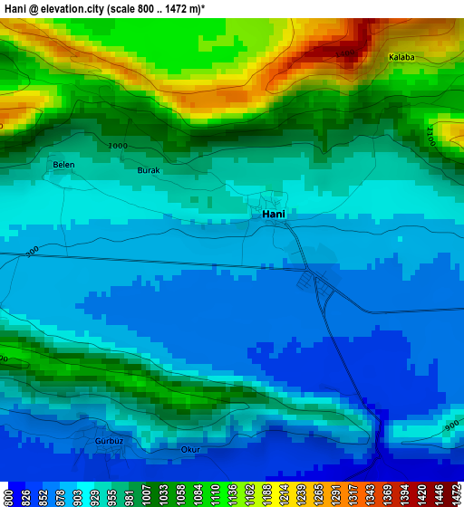 Hani elevation map