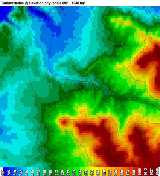 Cañaveruelas elevation map