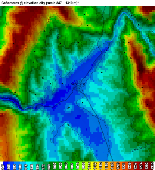 Cañamares elevation map