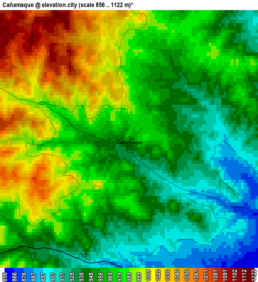 Cañamaque elevation map