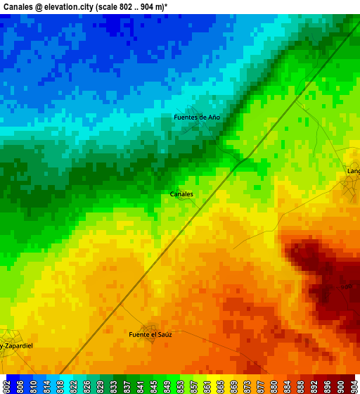 Canales elevation map