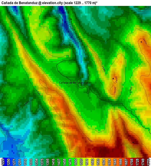 Cañada de Benatanduz elevation map