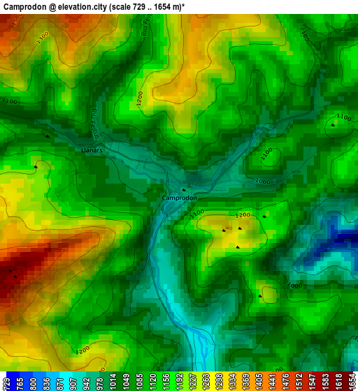 Camprodon elevation map