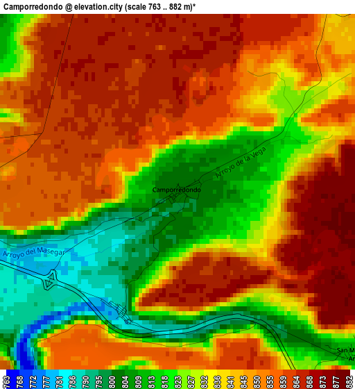 Camporredondo elevation map