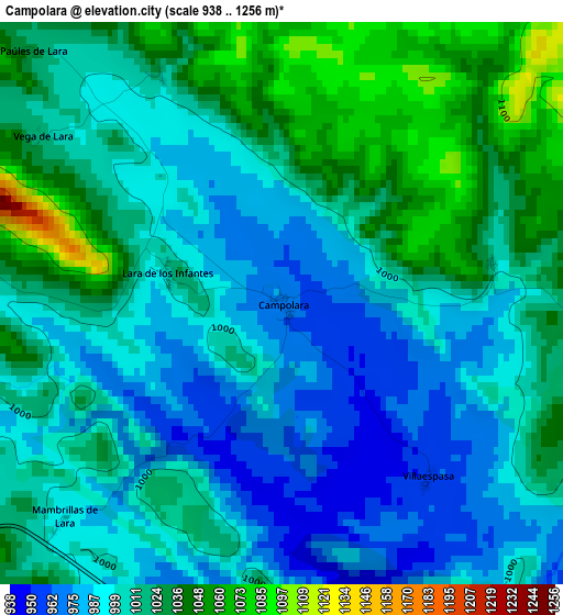 Campolara elevation map