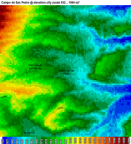 Campo de San Pedro elevation map