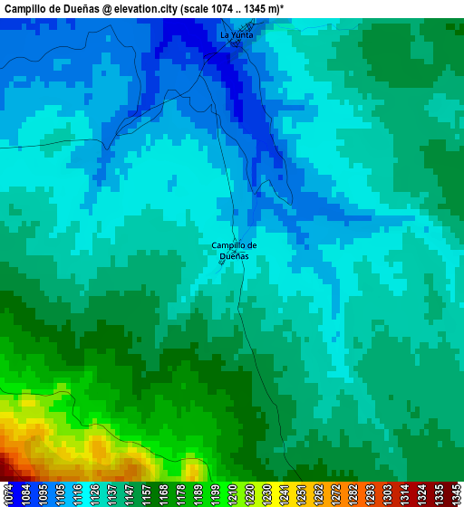 Campillo de Dueñas elevation map