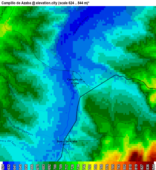 Campillo de Azaba elevation map