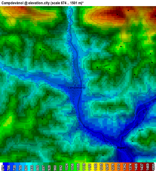 Campdevànol elevation map