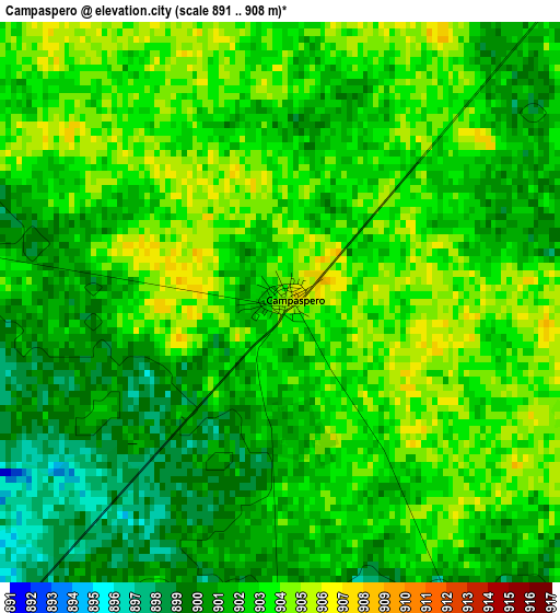 Campaspero elevation map