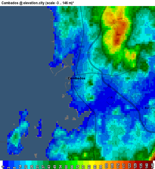 Cambados elevation map