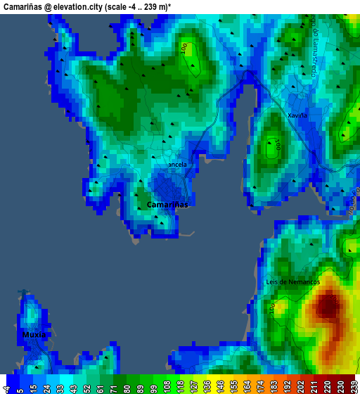 Camariñas elevation map