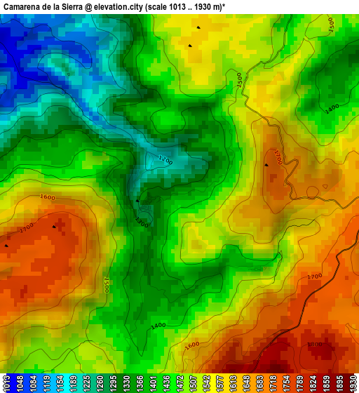 Camarena de la Sierra elevation map