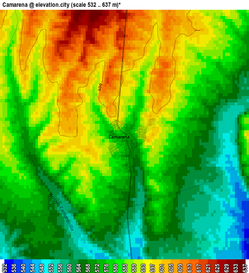 Camarena elevation map