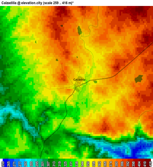 Calzadilla elevation map