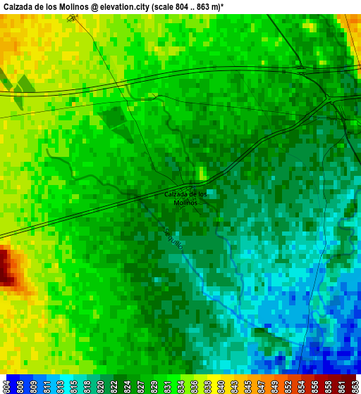 Calzada de los Molinos elevation map